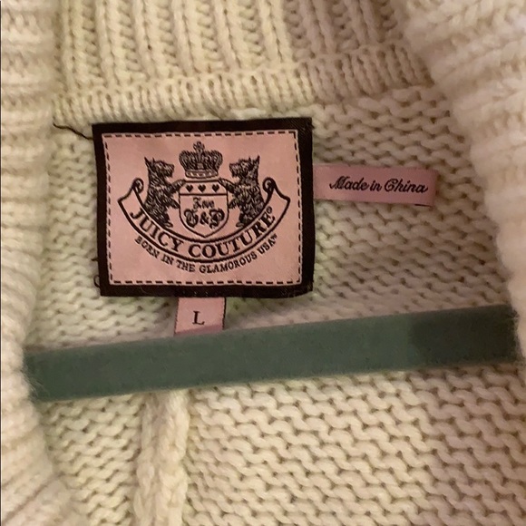 Juicy Couture cropped off white sweater size L - Picture 3 of 7